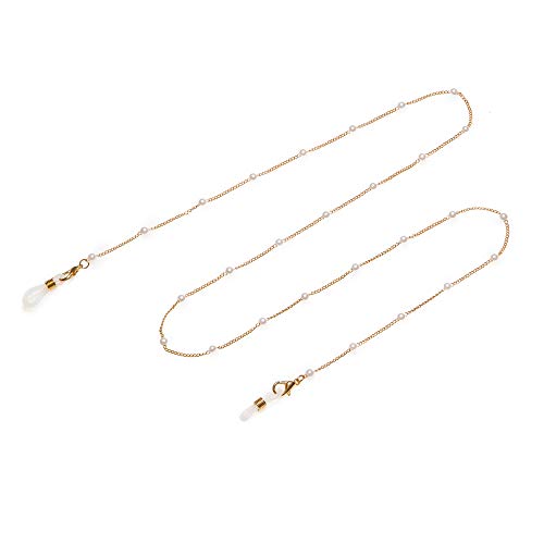 Contacta, Catenina Portaocchiali, Accessori Per Occhiali, Catenina Glamour E Piacevole Da Indossare, Colore Oro Con Perle, 21 G
