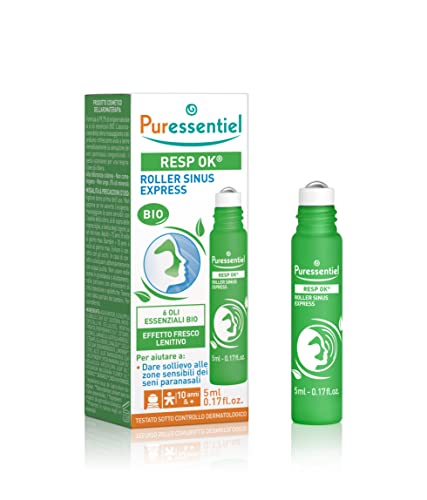 Puressentiel Respirazione,Roller Sinus Express, Per Dare Sollievo Alle Zone Sensibili Dei Seni Paranasali, Effetto Fresco Lenitivo, 6 Oli Essenziali B