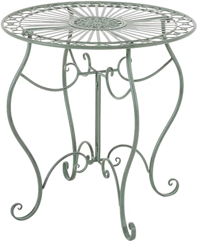 Clp Tavolo In Ferro Indra | Tavolo In Metallo Dal Design Nostalgico Per Giardino, Balcone | Tavolo Bistrot Rotondo Resistente Alle Intemperie, Facile