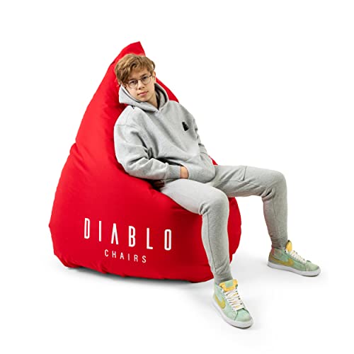 Diablo Pouf Poltrona Sacco Xxl Con Ibottitura Da Gaming Da Gioco Per La Camera Dei Bambini Soggiorno Beanbag Perle In Eps Poliestere 100 Cm X 110 Cm X