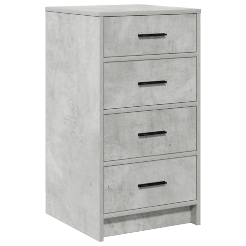 Vidaxl Credenza In Legno Ingegnerizzato Grigio Cemento - Mobile Da Pranzo/Contenitore Per Soggiorno/Sala Da Pranzo - Moderna Finitura Opaca, Quattro C