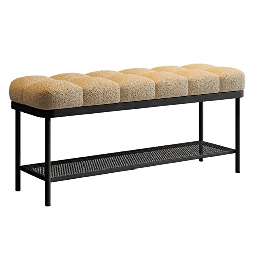 Dgdhhsfjdj Panca Portascarpe Con Gambe In Metallo - Elegante Scaffale Imbottito Per Ingresso, Comoda Seduta A Fine Letto Per Soggiorno, Camera Da Lett