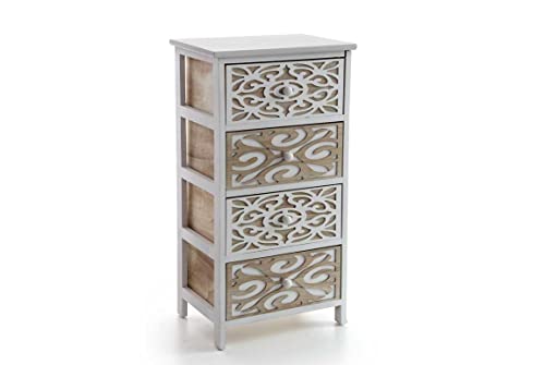 Argonauta Cassettiera Multiuso 4 Cassetti In Legno Cm 40 X 29 X 73 H