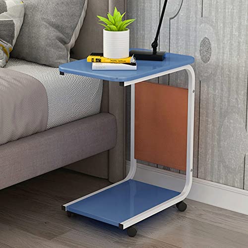Dgdhhsfjdj Tavolino Laterale A Forma Di C, Con Ruote E Tasca Portaoggetti. Utilizzabile Come Tavolino Da Letto, Tavolino Da Divano O Piano D'Appoggio