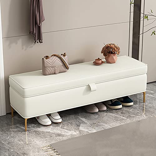 Dgdhhsfjdj Panca Contenitore Moderna In Similpelle, Imbottita Con Contenitore Nascosto, Elegante Scarpiera A Fine Letto, Mobile Per Camera Da Letto -