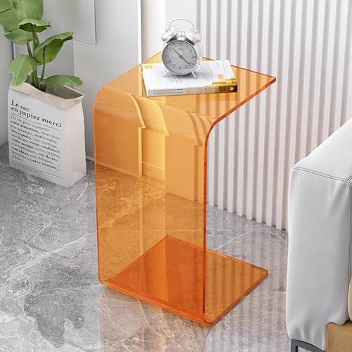 Dgdhhsfjdj Tavolino Laterale A Forma Di C, Tavolino Da Caffè In Acrilico Per Soggiorno, Camera Da Letto, Ufficio, Design Trasparente A Forma Di C Con
