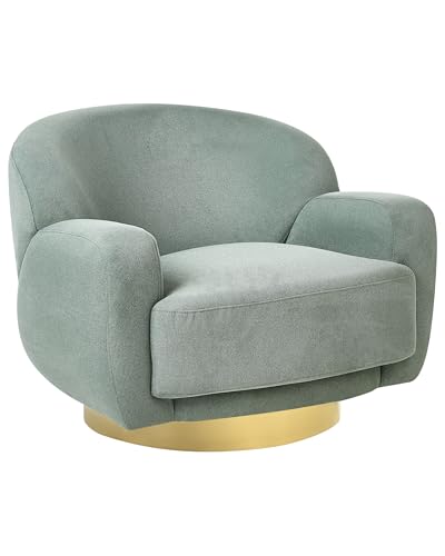 Poltrona Curva Glam Art Deco Base Oro Tessuto Verde