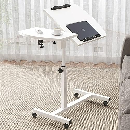 Dgdhhsfjdj Tavolino Laterale Regolabile A Forma Di C, Tavolino Mobile, Con Ruote Bloccabili, Facile Da Montare, Postazione Di Lavoro Portatile Accanto