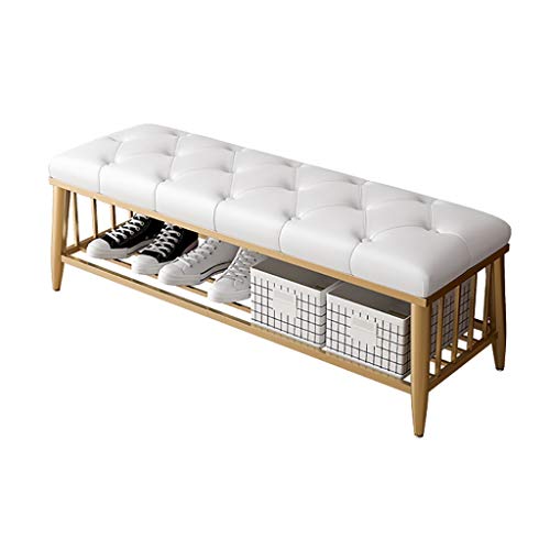 Dgdhhsfjdj Panca Portascarpe Bianca Per Ingresso, Sgabello Lungo Per Soggiorno E Negozio Di Abbigliamento, Elegante Contenitore Per Scarpe 80X35X45 Cm