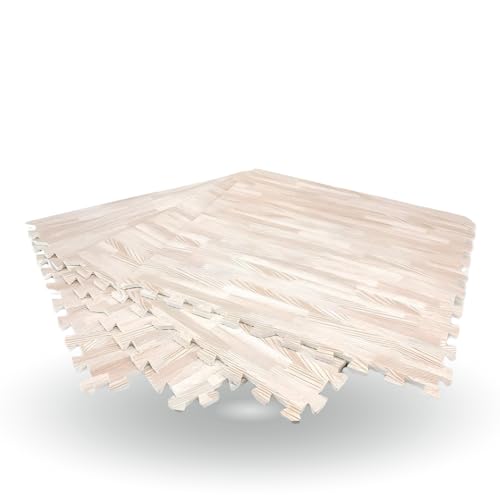 Donatif - Tappeto Puzzle Finto Parquet A Incastro - Tappeto Pavimenti In Gomma Finto Legno - Gomma Eva Per Allenamento E Fitness Casa