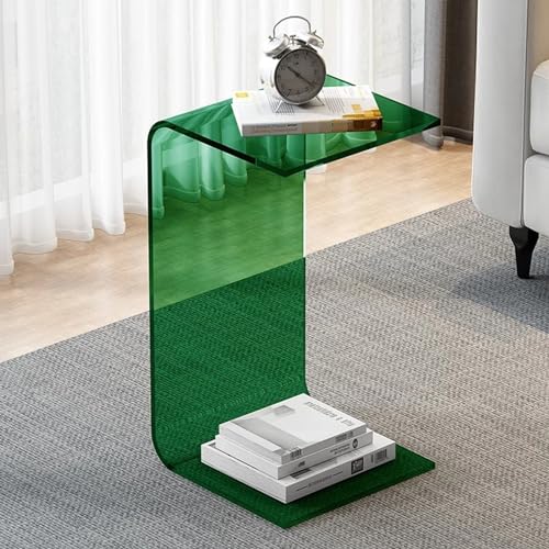 Dgdhhsfjdj Tavolino Laterale A Forma Di C, Tavolino Da Caffè In Acrilico Per Soggiorno, Camera Da Letto, Ufficio, Design Trasparente A Forma Di C Con