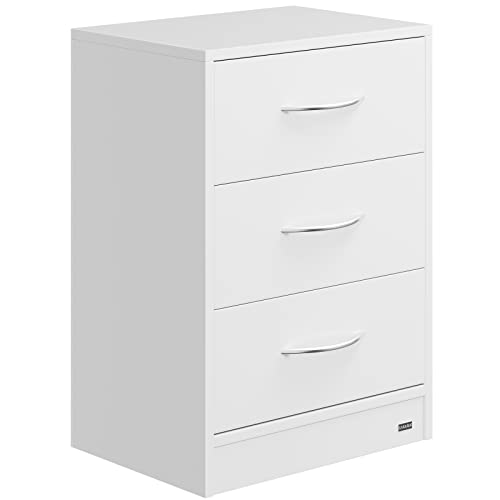 Casaria® Comodino 3 Cassetti Mobiletto Capiente 54X39X28 Cm Tavolino Camera Da Letto Portaoggetti
