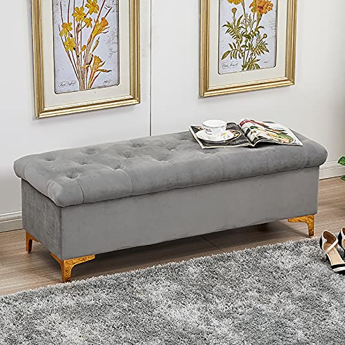 Dgdhhsfjdj Panca Contenitore In Velluto Di Alta Qualità - Pouf Moderno Imbottito Per Soggiorno, Camera Da Letto E Corridoio - Panca Portascarpe Multif