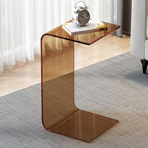 Dgdhhsfjdj Tavolino Laterale A Forma Di C Per Divano, Tavolino Laterale In Acrilico Trasparente Moderno, Superficie Contemporanea Per Divano O Postazi