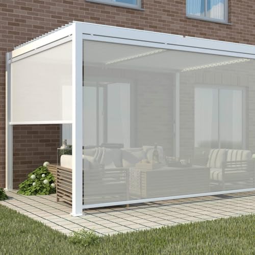 Laterale Per Pergola 3X4 Bioclimatica In Textilene Cm 370X218 Bianco