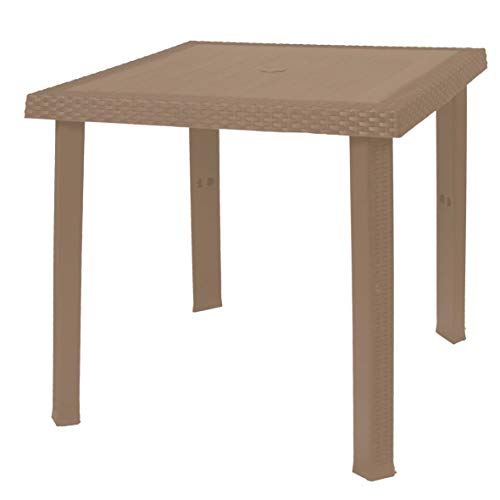 Dimaplast Resina:Tavolo Quadro Figaro Tortora Cm. 80X80Xh72