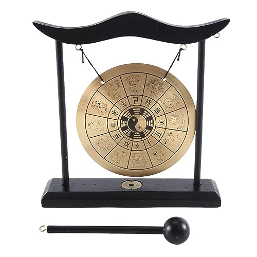 Nettoppo Desktop Gong - Gong Da Scrivania In Feng Shui Con Base E, Delicato Ornamento Per La Casa Cinese, Durevole Zodiaco Cinese.