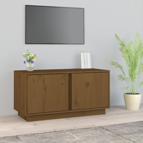 Vidaxl Mobile Tv Marrone Miele 80 X 35 X 40,5 Cm Legno Massello Di Pino