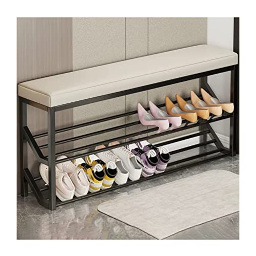 Dgdhhsfjdj Scarpiera Industriale Color Oro Beige Con Seduta, Panca Portaoggetti A 2 Ripiani Per Ingresso Con Ripiani In Metallo, Elegante Scarpiera Pe