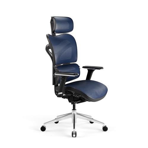 Diablo V-Commander Sedia Da Ufficio Ergonomica Scrivania Braccioli 3D Poggiatesta Regolabile Superficie Di Seduta Supporto Lombare Tessuto A Rete (Ner