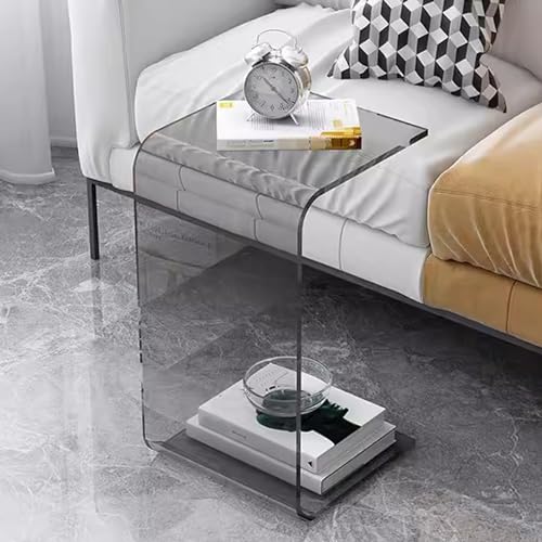 Dgdhhsfjdj Tavolino Laterale A Forma Di C, Tavolino Da Caffè In Acrilico Per Soggiorno, Camera Da Letto, Ufficio, Design Trasparente A Forma Di C Con 