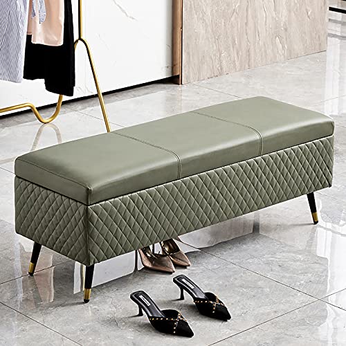 Dgdhhsfjdj Lussuosa Panca Contenitore, Panca Multifunzione Per Ingresso E Soggiorno - Verde Chiaro 60X40X45 Cm