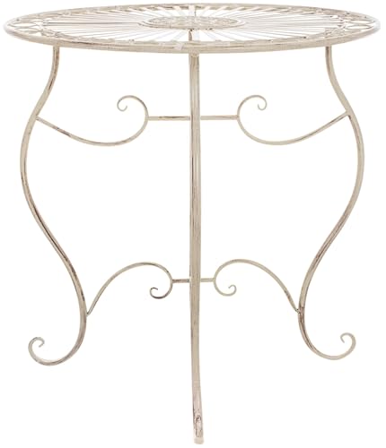 Clp Tavolo In Ferro Indra | Tavolo In Metallo Dal Design Nostalgico Per Giardino, Balcone | Tavolo Bistrot Rotondo Resistente Alle Intemperie, Facile
