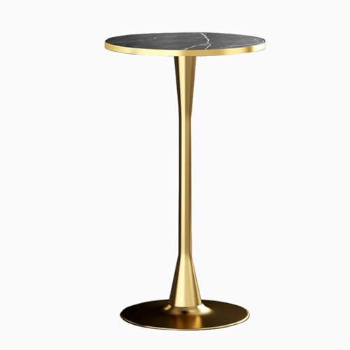 Junpllvic Tavolo Da Cocktail Circolare, Tavolo Da Bar Con Piano In Marmo Per Cucina, Sala Da Pranzo, Soggiorno, Pub, Bar, Bistrot, 23,6X41,3 Pollici