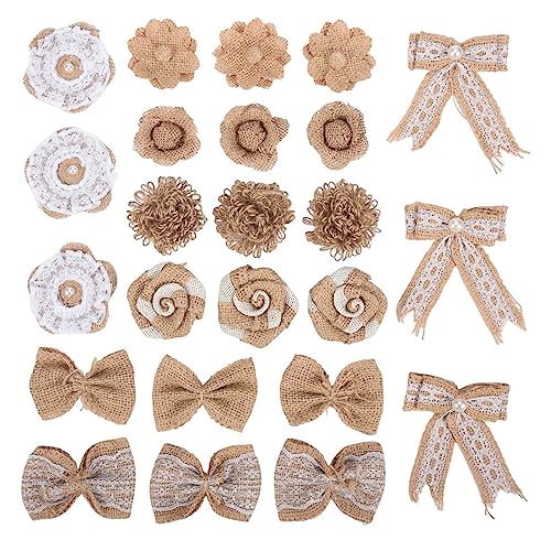 Giuneuow 24 Pezzi Nel 1 Set Fiore Di Tela Da Imballaggio Vintage Materiali Di Fatti Un Mano Decorazione Di Fiori Di Per Matrimonio Natale Diy
