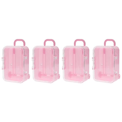 Fnfhsa 4X Rosa Mini Rullo Viaggio Scatola Di Caramelle Matrimonio Scatola Di Caramella Bagaglio Trolley Cassa