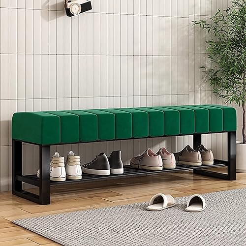 Dgdhhsfjdj Panca Portascarpe Con Seduta Imbottita, Panca Portascarpe In Velluto A 2 Livelli Per Ingresso, Pouf Per Camera Da Letto, Struttura In Metal