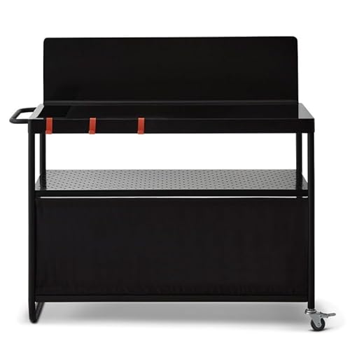 Brasero - Carrello Infinite 100 Per Plancha - Carrello Da Giardino Esterno, 3 Ripiani, 100 Cm, Credenza Anti-Vento, Facile Da Spostare, In Acciaio, Co