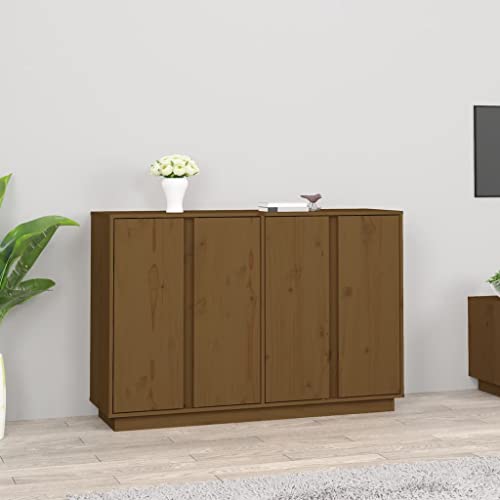 Vidaxl Credenza Miele 120X35X80 Cm In Legno Massello Di Pino