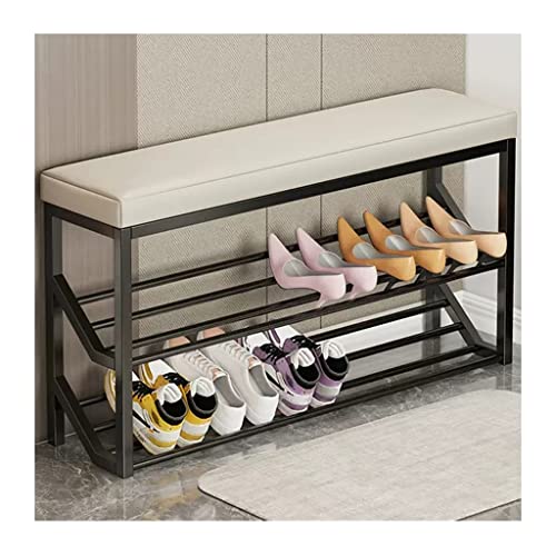 Dgdhhsfjdj Scarpiera Industriale Color Oro Beige Con Seduta, Panca Portaoggetti A 2 Ripiani Per Ingresso Con Ripiani In Metallo, Elegante Scarpiera Pe