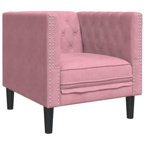 Vidaxl Poltrona Chesterfield Rosa In Velluto, Poltrona, Poltrona Relax, Poltrona In Velluto, Poltrona Singola, Poltrona Tv, Poltrona Imbottita