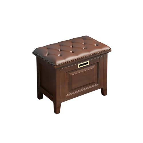 Dgdhhsfjdj Panca Portascarpe In Legno Massello Con Cassetti Ribaltabili E Cuscino Per Seduta, Scarpiera Per Ingresso, Armadio, Corridoio, 31X14X18 Pol