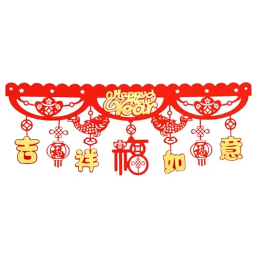 Ohulelks Bandiera Del Capodanno Cinese 2024 Dragon Spring Festival Cina Casa Fortunata Per Festeggiare Facile Da Usare D