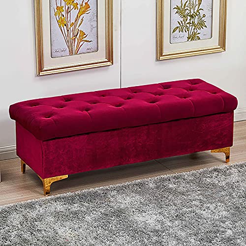 Dgdhhsfjdj Panca Contenitore In Velluto Di Alta Qualità - Pouf Moderno Imbottito Per Soggiorno, Camera Da Letto E Corridoio - Panca Portascarpe Multif