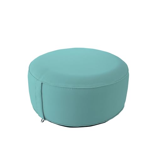 Ed Enjoy Home Pouf Da Esterno Rotondo Gonfiabile, Turchese, 55 X 55 Cm, Con Fodera Collezione Giardino Costa