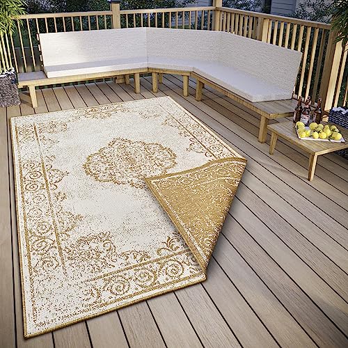 Northrugs Cebu - Tappeto Reversibile Per Interni Ed Esterni, Design Orientale, Vintage, Certificato Öko-Tex E Resistente Ai Raggi Uv, Per Balcone, Ter