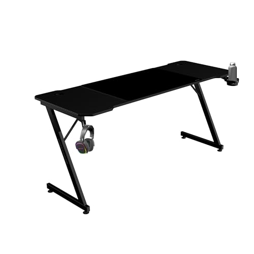 Marsgaming Mgd-X160, Scrivania Gaming Ergonomica, Superficie In Fibra Di Carbonio, Struttura In Metallo, Tappetino Xxl, Supporto Per Cuffie E Bevande,