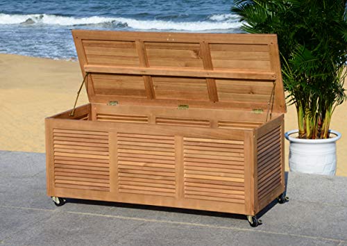 Safavieh Outdoor Storage Bench, Natural, One Size
