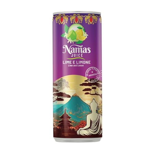 Namas Juice Bevanda Non Gassata Succo Di Lime E Limone Con Vitamina C Senza Glutine Confezione Da 12 Lattine Da 250Ml