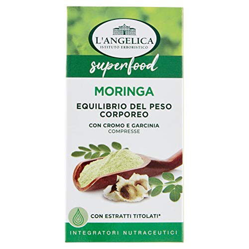 L'Angelica, Moringa, Integratore Per L'Equilibrio Del Peso Corporeo, Per Il Metabolismo Dei Lipidi, A Base Di Moringa, Garcinia E Cromo, Formato Da 60