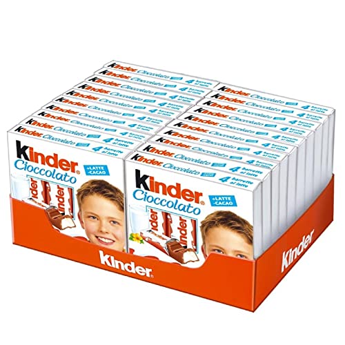 20 Confezioni Di Kinder Cioccolato Da 4 Barrette Da 50 Gr Snack Pacco Intero