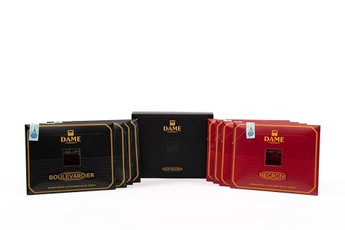Dame Cocktail - Mix Inferno, Box Da 16 Cocktail Italiani Ad Alta Gradazione: 8 Negroni E 8 Boulevardier Pronti Da Bere, Selezione Intensa Firmata Dame