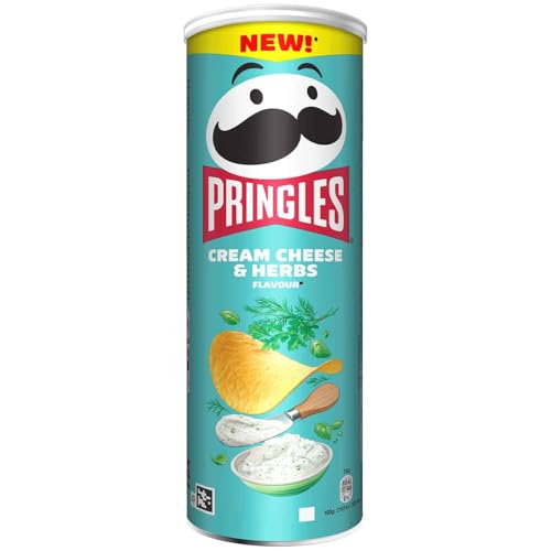 Pringles Cream Cheese & Herbs Snack Salato Al Gusto Di Formaggio Cremoso Ed Erbe Aromatiche Tubo Da 175G