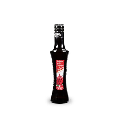 Olio Extra Vergine Di Oliva Aromatizzato Al Peperoncino-Bottiglia Mazzone 250 Ml-100% Italiano