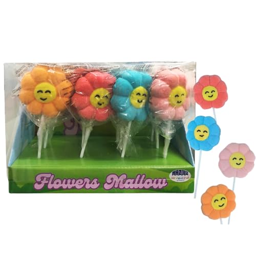 Rossini'S Linea Arcobaleno Lecca Mallow Fiori Espositore Da 12 Marshmallow Da 35Gr