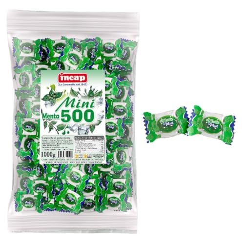 Caramelle Mini Dure Mini Menta Busta Da 1 Kg Senza Glutine Incartate Singolarmente